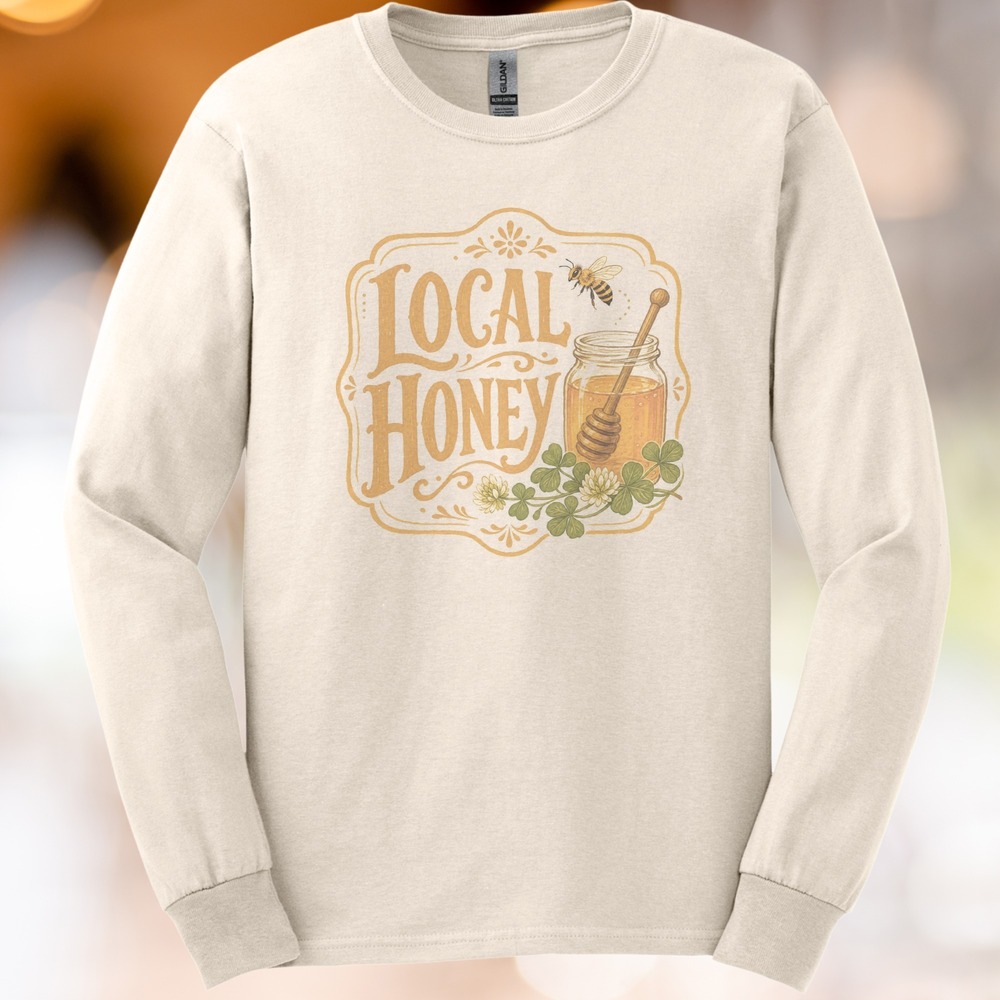 Local Honey Badge with Bee and Mason Jar Tee